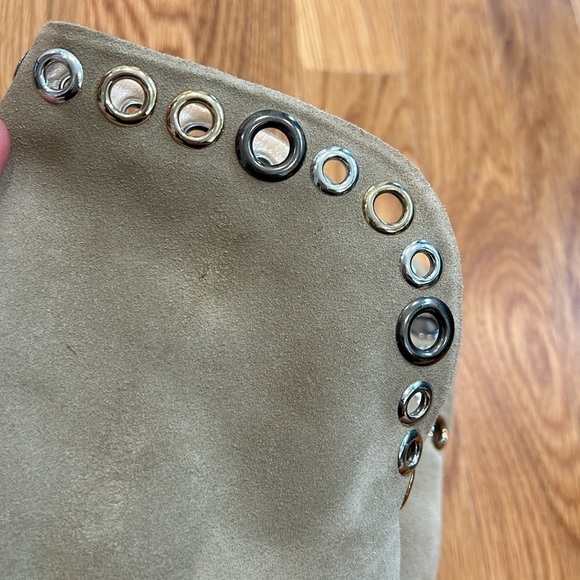 IRO x REVOLVE SUDEKA BOOTS Light Khaki suede pull on size 38 women’s - Picture 12 of 13